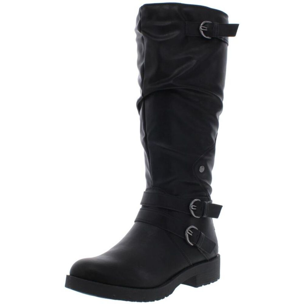American Rag Womens Brinley Black Faux Leather Motorcycle Boots Shoes New